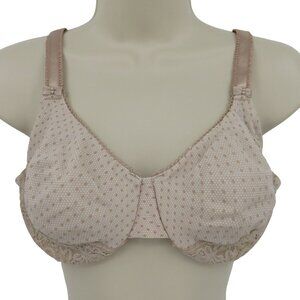 Olga 36D Luxury Lift Figure Full Coverage Bra 35063 Beige Polka Dot Underwire